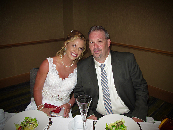 The Wedding couple at their reception at the Orlando World Center Marriott.