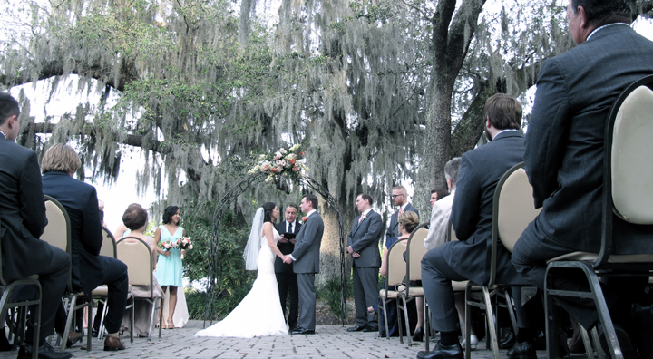 The historic Dubsdread Weddings Team can help set up a ceremony like this under the oak tree.