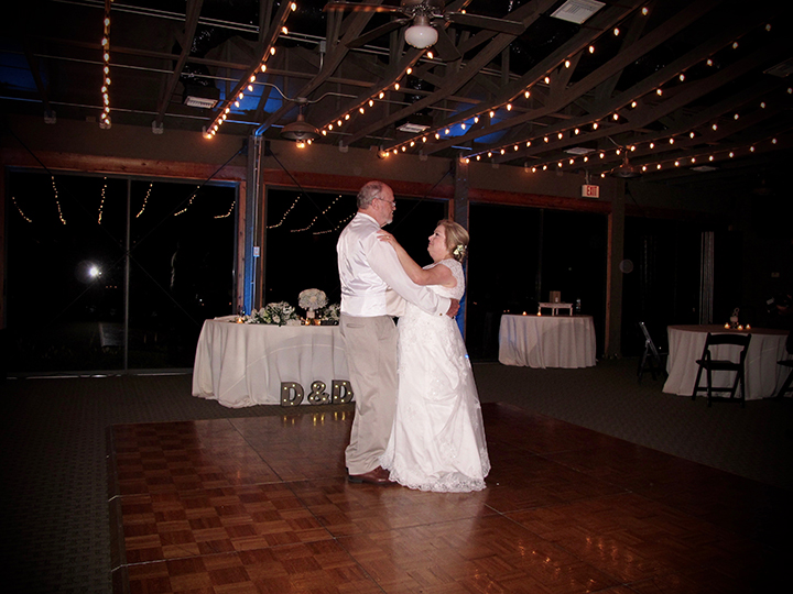 The couple sharing the Last Dance together at the end of the wedding reception.