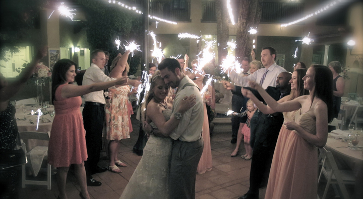 Orlando Wedding DJ Chuck Johnson helps a couple with the last dance of their reception.