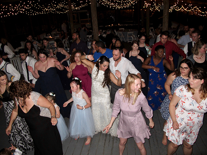 Wedding guests love dancing the night away at this Paradise Cove Wedding Reception.