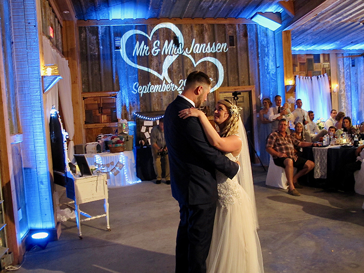 The couple share their First Dance at the Venue by the Lake in Thonotosassa FL with Tampa DJ Chuck Johnson.