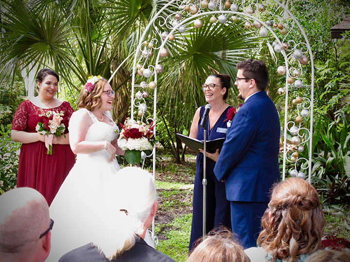 This wedding ceremony was set at the Estate on the Halifax in Port Orange, FL.