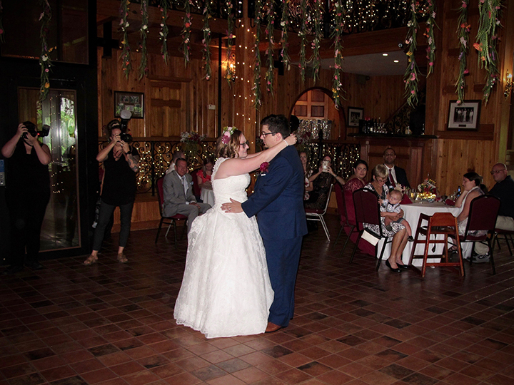 The bride and groom share the First Dance with Port Orange DJ Chuck Johnson.