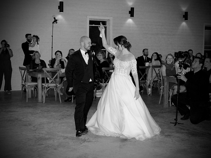 The wedding couple share their First Dance with Orlando Wedding DJ Chuck Johnson.