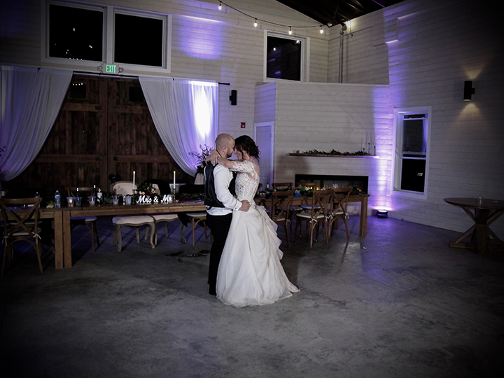 The bride and groom share their last dance at this Mulberry at New Smyrna Beach Wedding.