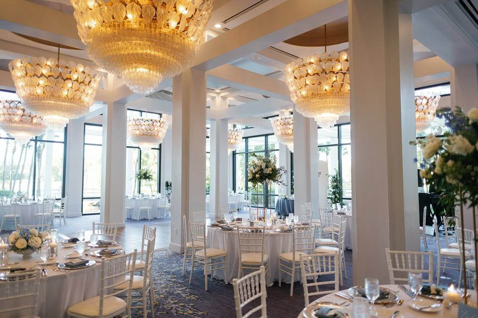 Restaurant wedding reception location inside the Hyatt Regency Grand Cypress Wedding Venue