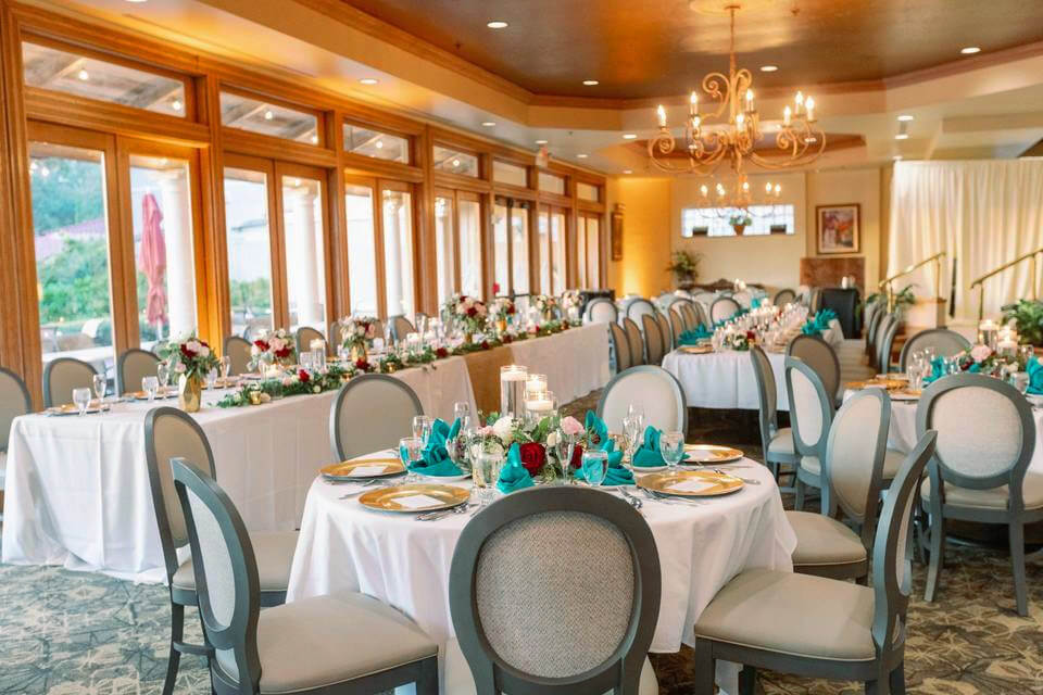 The Mission Inn Resort and Club wedding Venue in Howey-in-the-Hills has this reception area called La Hacienda
