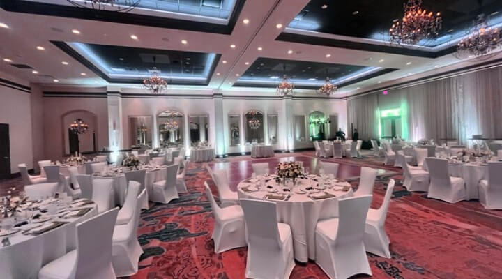 Reception Ballroom inside the Wyndham Grand Bonnet Creek Wedding Venue